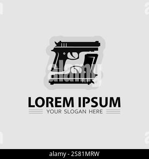 Gun logo icon and tactical design guns vector illustration Stock Vector