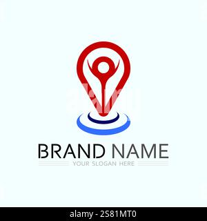 GPS and MAP logo  navigator sign  location symbol design vector illustration Stock Vector