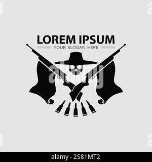 Gun logo icon and tactical design guns vector illustration Stock Vector