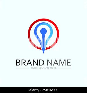 GPS and MAP logo  navigator sign  location symbol design vector illustration Stock Vector