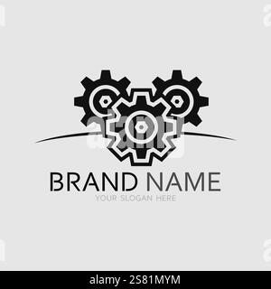 vector logo technology Digital tech vector business logo template concept illustration. Gear electronic factory sign. Cog wheel technology symbol SEO Stock Vector