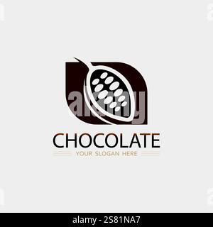 Chocolate and Cocoa logo icon vector design illustration Stock Vector