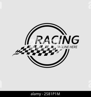 Race and speed logo icon vector  Race flag  racing illustration logo design Stock Vector