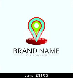 GPS and MAP logo  navigator sign  location symbol design vector illustration Stock Vector
