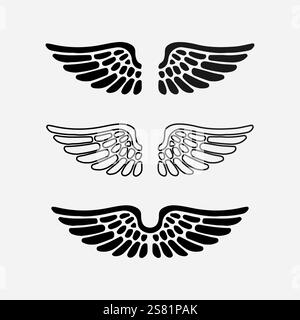 Wings logo vector icon symbol illustration design template Stock Vector