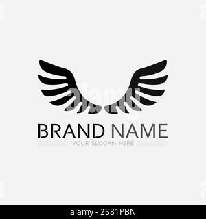 Wings logo vector icon symbol illustration design template Stock Vector