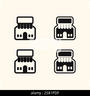 SHOP AND SALE ICON LOGO DESIGN VECTOR ILLUSTRATION Stock Vector