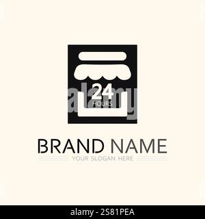 SHOP AND SALE ICON LOGO DESIGN VECTOR ILLUSTRATION Stock Vector