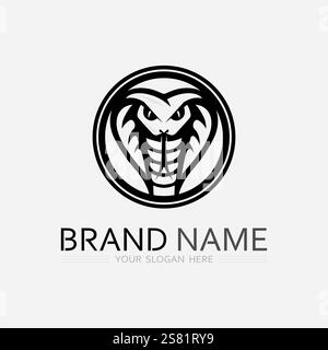 Snake logo template design. Vector illustration. Stock Vector