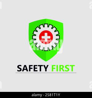safety first logo icon vector design and illustration graphic sign ...
