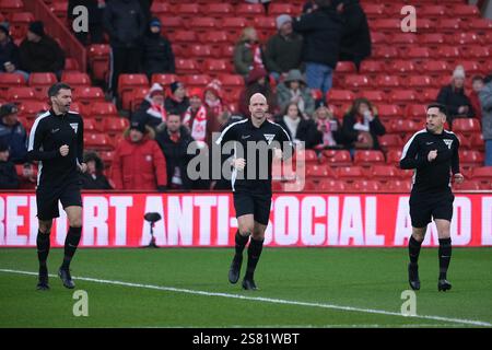 Nottingham, UK. 19th Jan, 2025. Nottingham, England - January 19th: Referee Anthony Taylor and assistants Gary Bestwick, Adam Nunn during the Premier League 2024/25 football match between Nottingham Forest FC and Southampton FC at City Ground on January 19th, 2025 in Nottingham, England. (Paul Bonser/SPP) Credit: SPP Sport Press Photo. /Alamy Live News Stock Photo