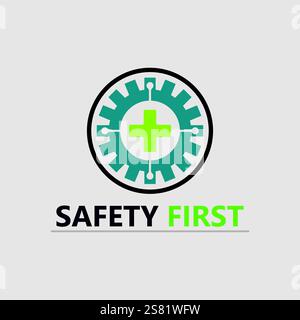 safety first logo icon vector design and illustration graphic sign ...