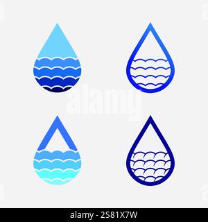 water wave logo design template Stock Vector