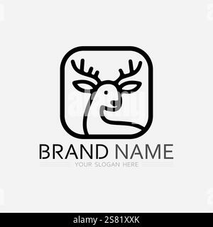 Deer Antlers Logo Template Illustration Design. Stock Vector