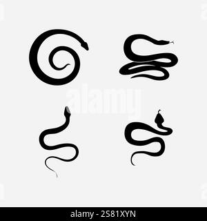 Snake logo template design. Vector illustration. Stock Vector
