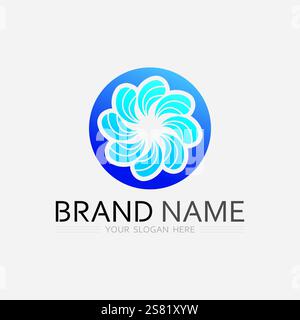 water wave logo design template Stock Vector