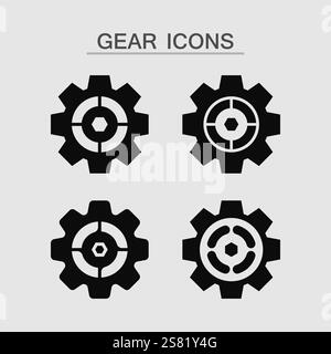vector logo technology Digital tech vector business logo template concept illustration. Gear electronic factory sign. Cog wheel technology symbol SEO Stock Vector