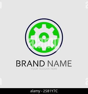 vector logo technology Digital tech vector business logo template concept illustration. Gear electronic factory sign. Cog wheel technology symbol SEO Stock Vector