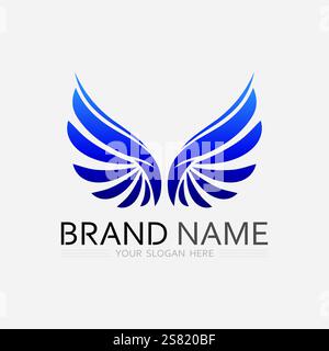 Wings logo vector icon symbol illustration design template Stock Vector