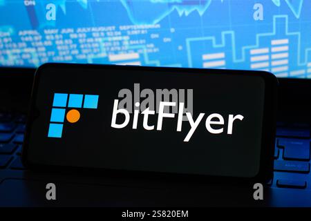 Canada. 20th Jan, 2025. In this photo illustration, the bitFlyer logo is seen displayed on a smartphone screen. (Photo by Thomas Fuller/SOPA Images/Sipa USA) *** Strictly for editorial news purposes only *** Credit: Sipa USA/Alamy Live News Stock Photo