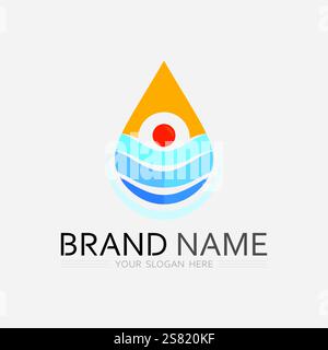 water wave logo design template Stock Vector
