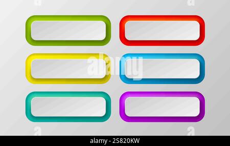 Button color set, minimal label message, web element. Vector  Stock Vector