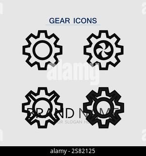 vector logo technology Digital tech vector business logo template concept illustration. Gear electronic factory sign. Cog wheel technology symbol SEO Stock Vector