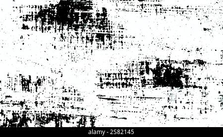 Grunge background. Black and white vector. Abstract texture of dust, dirt, stains. Grunge overlay layer. Distressed texture. Rough, scratch, splatter Stock Vector