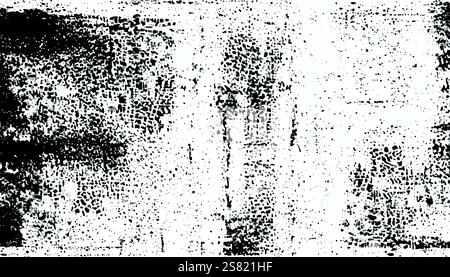 Grunge background. Black and white vector. Abstract texture of dust, dirt, stains. Grunge overlay layer. Distressed texture. Rough, scratch, splatter Stock Vector