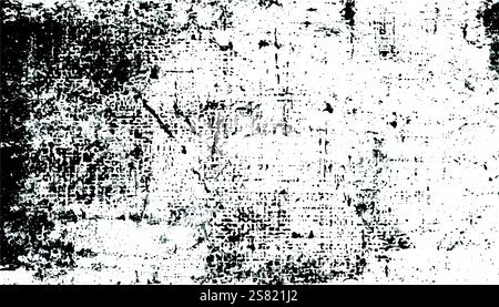 Grunge background. Black and white vector. Abstract texture of dust, dirt, stains. Grunge overlay layer. Distressed texture. Rough, scratch, splatter Stock Vector
