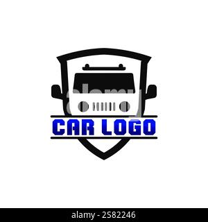 Auto car logo design with concept sports car vehicle icon silhouette.Vector illustration design template. Stock Vector