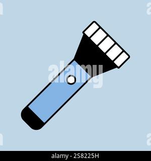 Flashlight vector isolated icon. Camping and Hiking sign. Graph symbol for travel and tourism web site and apps design, logo, app, UI Stock Vector