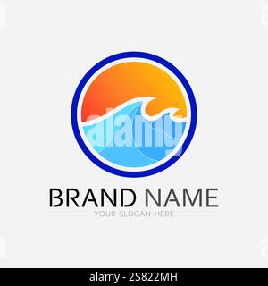 water wave logo design template Stock Vector