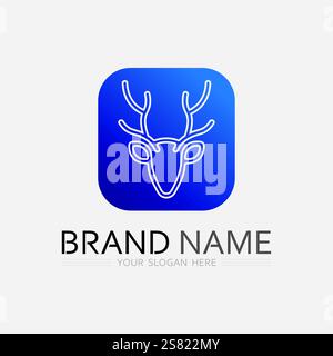 Deer Antlers Logo Template Illustration Design. Stock Vector