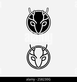 Deer Antlers Logo Template Illustration Design. Stock Vector