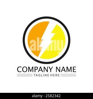 Flash Electric Logo Vector icon illustration design template. Bolt Energy Icon.electric logo flash vector bolt Stock Vector