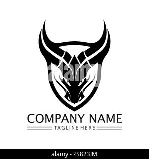 Dragon vector icon illustration design logo template Stock Vector