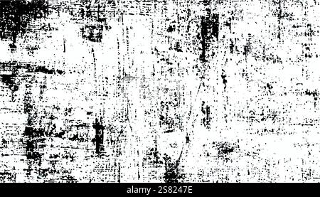 Grunge background. Black and white vector. Abstract texture of dust, dirt, stains. Grunge overlay layer. Distressed texture. Rough, scratch, splatter Stock Vector