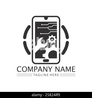 smart phone icon logo design and vector illustration Stock Vector