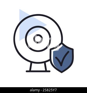 Home security camera vector icon. Cctv camera sign. Security sign. Graph symbol for your web site design, logo, app, UI Stock Vector