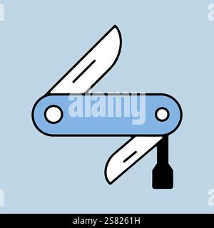 Jackknife vector isolated icon. Camping and Hiking sign. Graph symbol for travel and tourism web site and apps design, logo, app, UI Stock Vector
