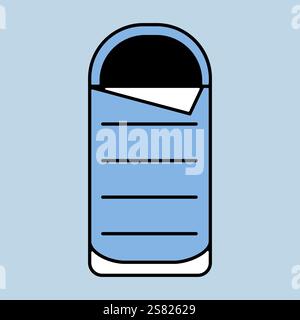 Camping sleeping bag vector isolated icon. Camping and Hiking sign. Graph symbol for travel and tourism web site and apps design, logo, app, UI Stock Vector