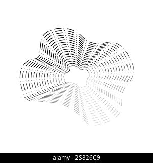 Geography line map with topographic map background. vector of organic ripple line shape pattern with Topography circles. Dynamic wavy black forms. Stock Vector