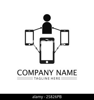 smart phone icon logo design and vector illustration Stock Vector