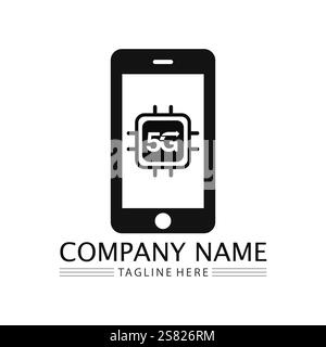 smart phone icon logo design and vector illustration Stock Vector