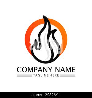 fire flame logo icon vector design template Stock Vector
