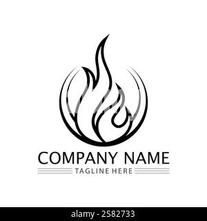 fire flame logo icon vector design template Stock Vector