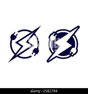 Power Battery Logo icon vector illustration Design Template.Battery Charging vector icon.Battery power and flash lightning bolt logo Stock Vector
