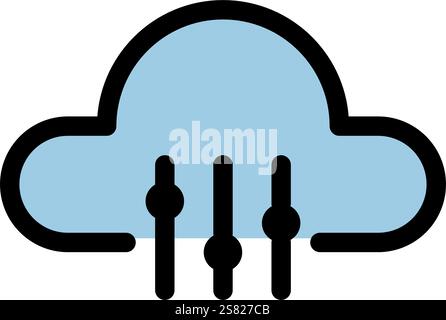 Cloud computing symbol - Cloud computing, cloud infrastructure, technology and network icon. Stock Vector