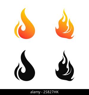 fire flame logo icon vector design template Stock Vector